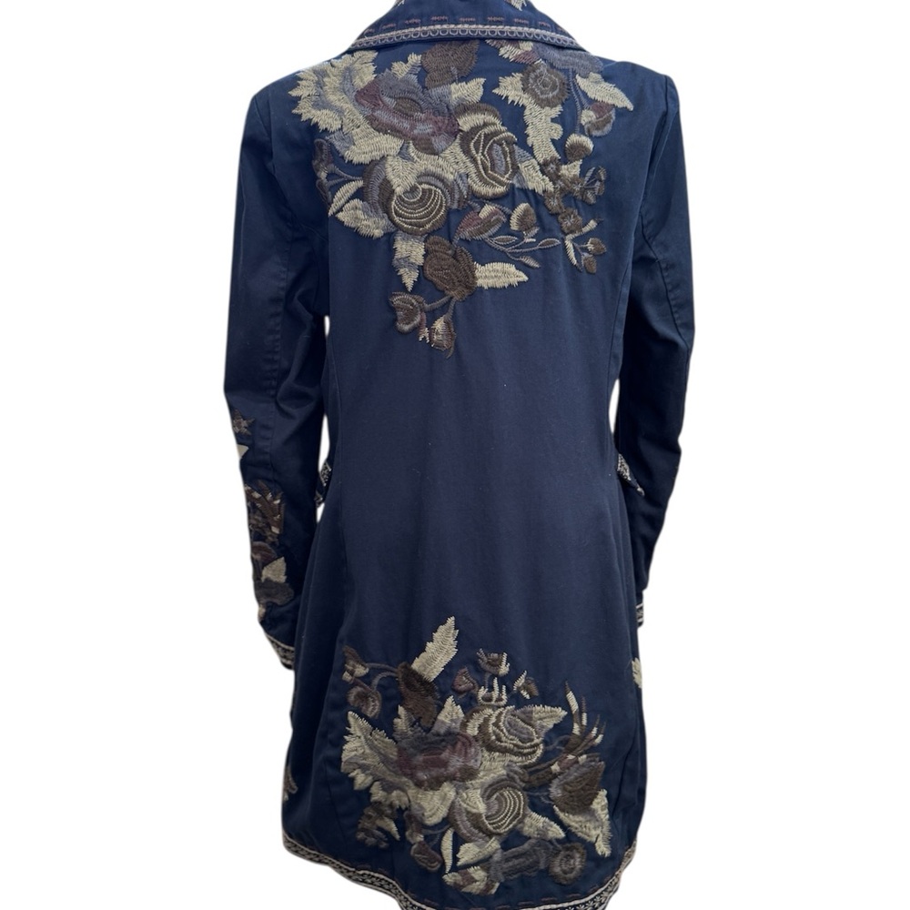 Paparazzi Navy Floral Embroidered Jacket